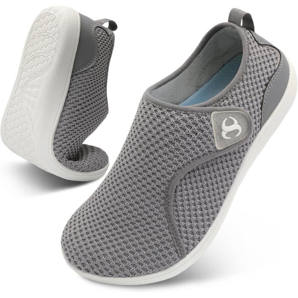 〽️Women's Comfortable Walking Shoes Grey Breathable Sneakers Closed Toe Pull On
